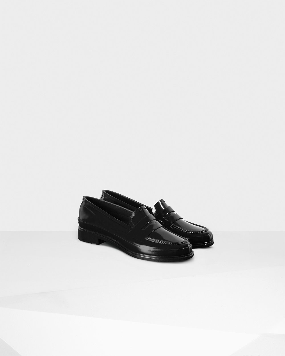 Women Hunter Original Gloss Penny | Loafers Black | NZ-12748-XDMS